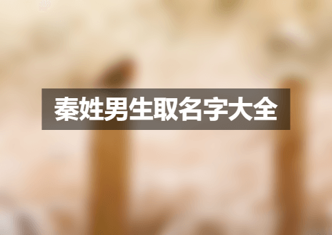 秦姓男生取名字大全 起名网免费取名