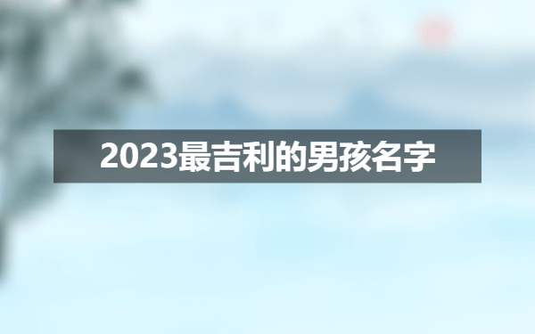 取名网生辰八字免费，2023最吉利的男孩名字